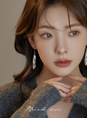 S925纯银长款气质流苏麦穗耳环2025新款爆款轻奢高级感耳钉春夏天