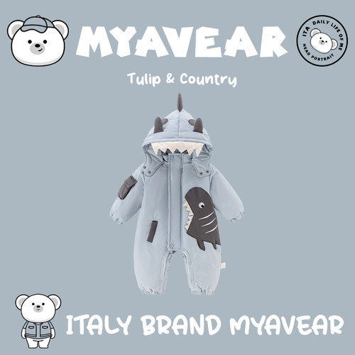 MYAVEAR冬季婴儿恐龙羽绒连体衣