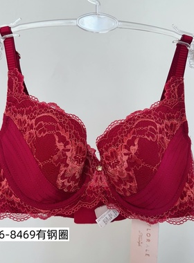D63-黛Florale大胸薄款优雅康馨性感蕾丝内衣文胸-16-8469