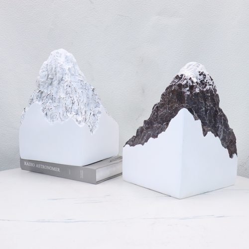 现代新中式抽象假山雕塑艺术品酒店玄关办公室大班台雪山软装