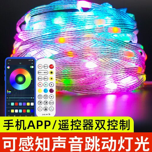 led彩灯串灯闪灯USB低压皮线灯户外防水满天星氛围亮化露营装饰灯