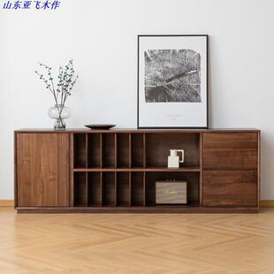 北欧实木边柜电视柜 储物柜现代简约边柜 多功能书柜餐边柜组合