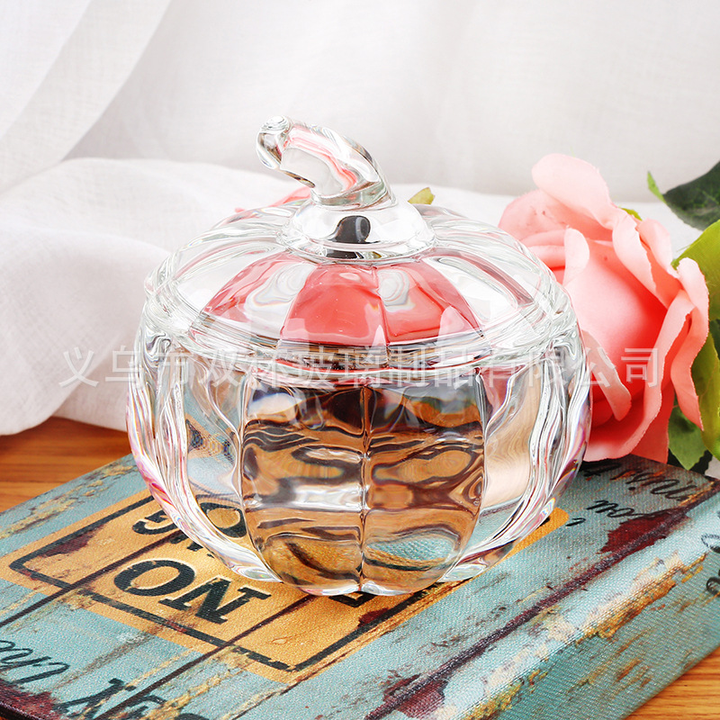 欧式玻璃糖果罐南瓜罐零食干果收纳盒饰品储物罐茶叶盒咖啡豆