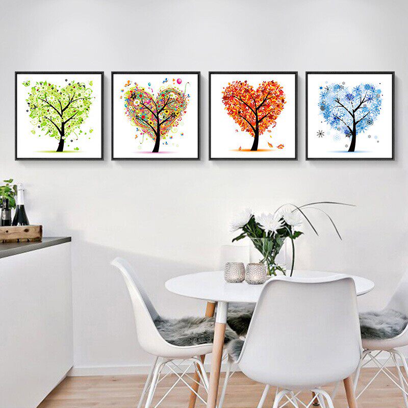 挂墙上的现代装饰画客厅壁画卧室床头挂画餐厅画发财树简约有框画