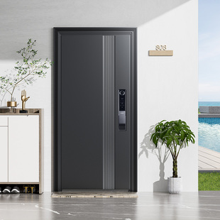 2026甲级防盗门入户门5D人脸 指纹双智能锁锌合金家用猫眼平开门