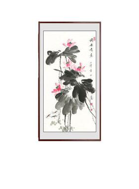 客厅玄关装饰画入户门正对墙挂画壁画茶室过道走廊竖版壁画现货