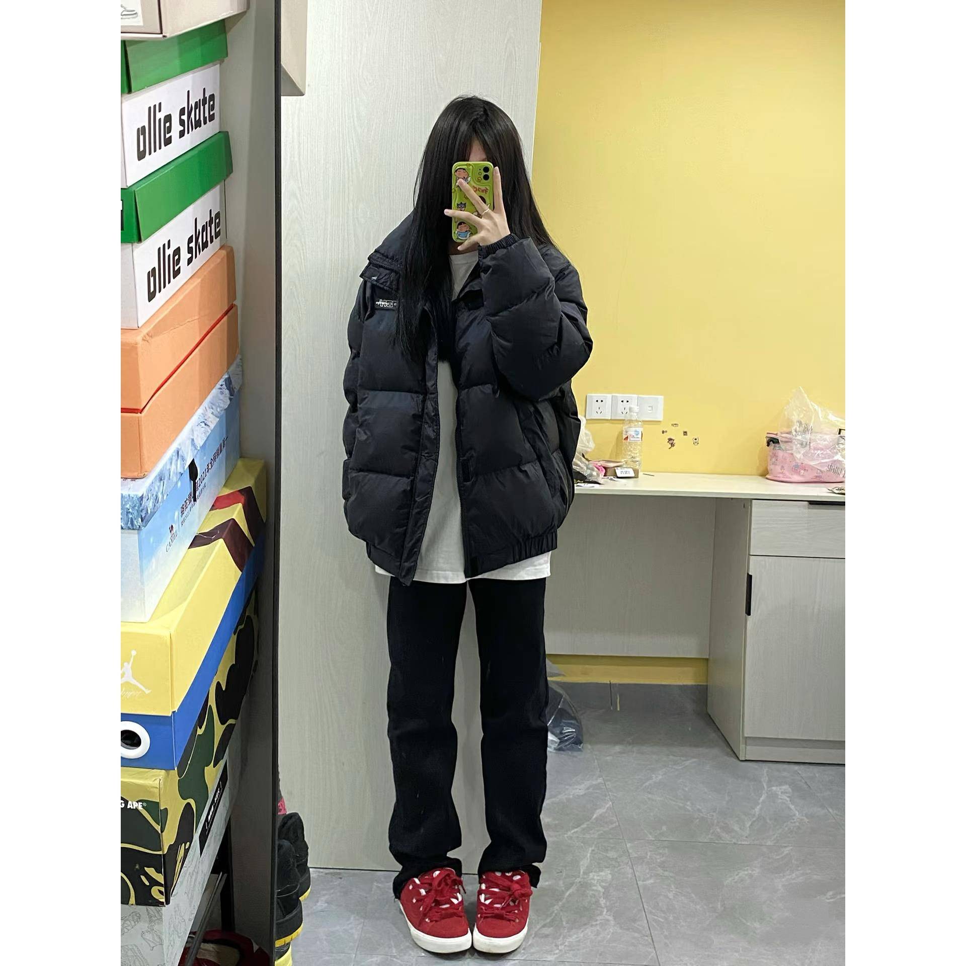 2025新款冬季黑色羽绒棉服男女韩版宽松立领学生加厚棉袄情侣外套