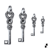 =silvarie=LONE ONES 美国街头潮流复古纯银浮雕鹤图腾钥匙吊坠