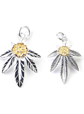 GODSUNS日式手工树叶纯银吊坠