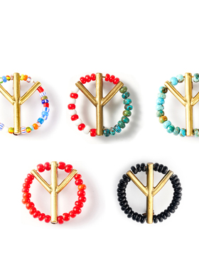 =silvarie=SUNKU39 日系琉璃珠松石珠手工串制胸针 和平反战别针