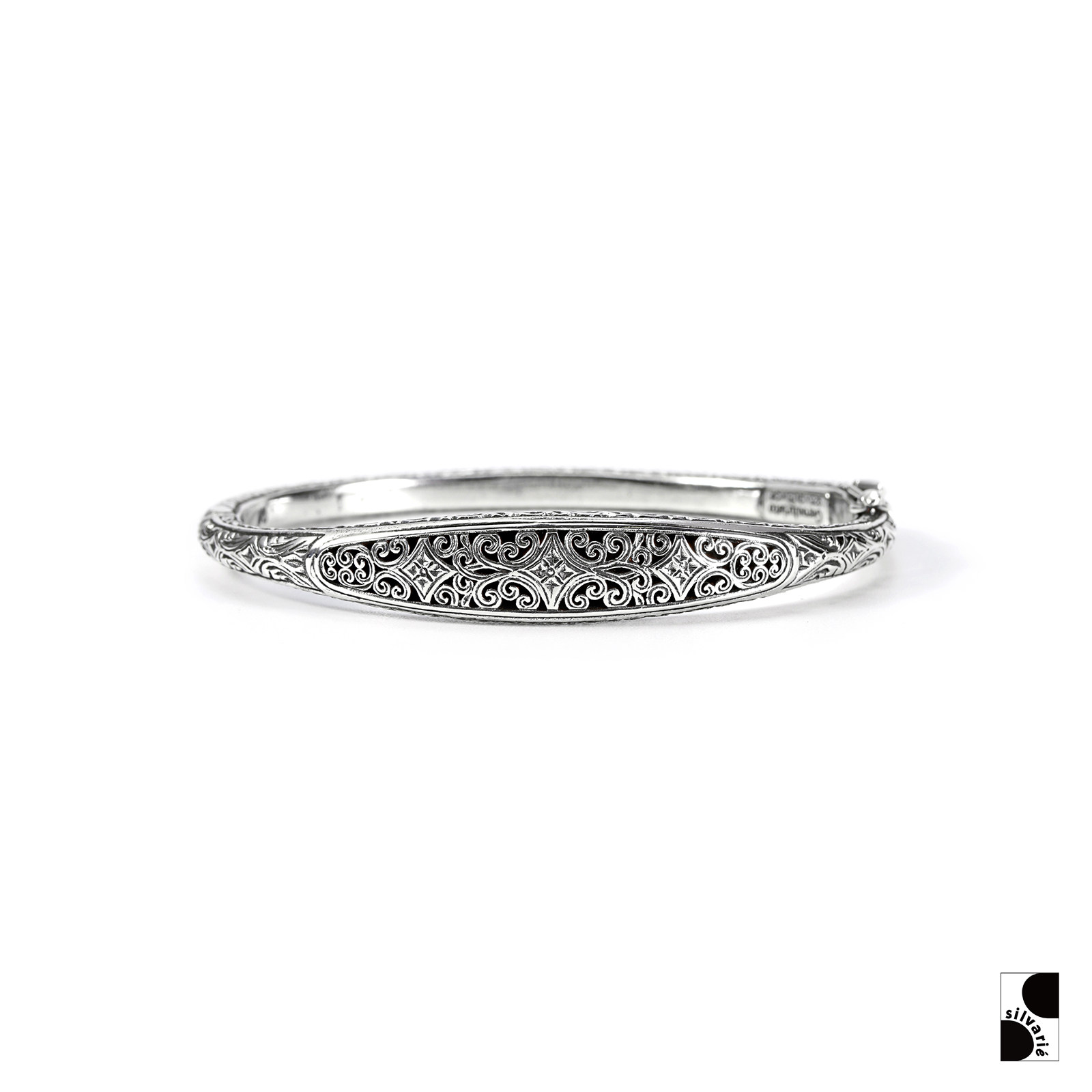 =silvarie=gerochristo 纯银复古手镯 欧洲手工雕刻拜占庭风银饰