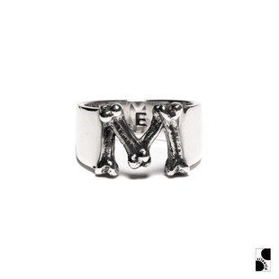 =silvarie=MAPLE M字骨头戒指 纯银个性时尚小众首饰男款