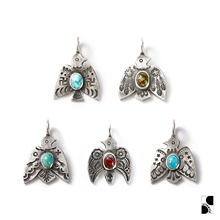 =silvarie= HOZHO 日本美式复古印第安雷鸟松石红碧玉纯银吊坠