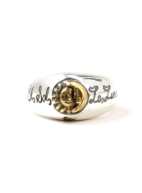 GALCIA男纯银点铜朋克手工戒指