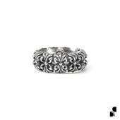 =silvarie=LONE ONES 现货美国潮流复古Chrome浮雕鸢尾纯银戒指