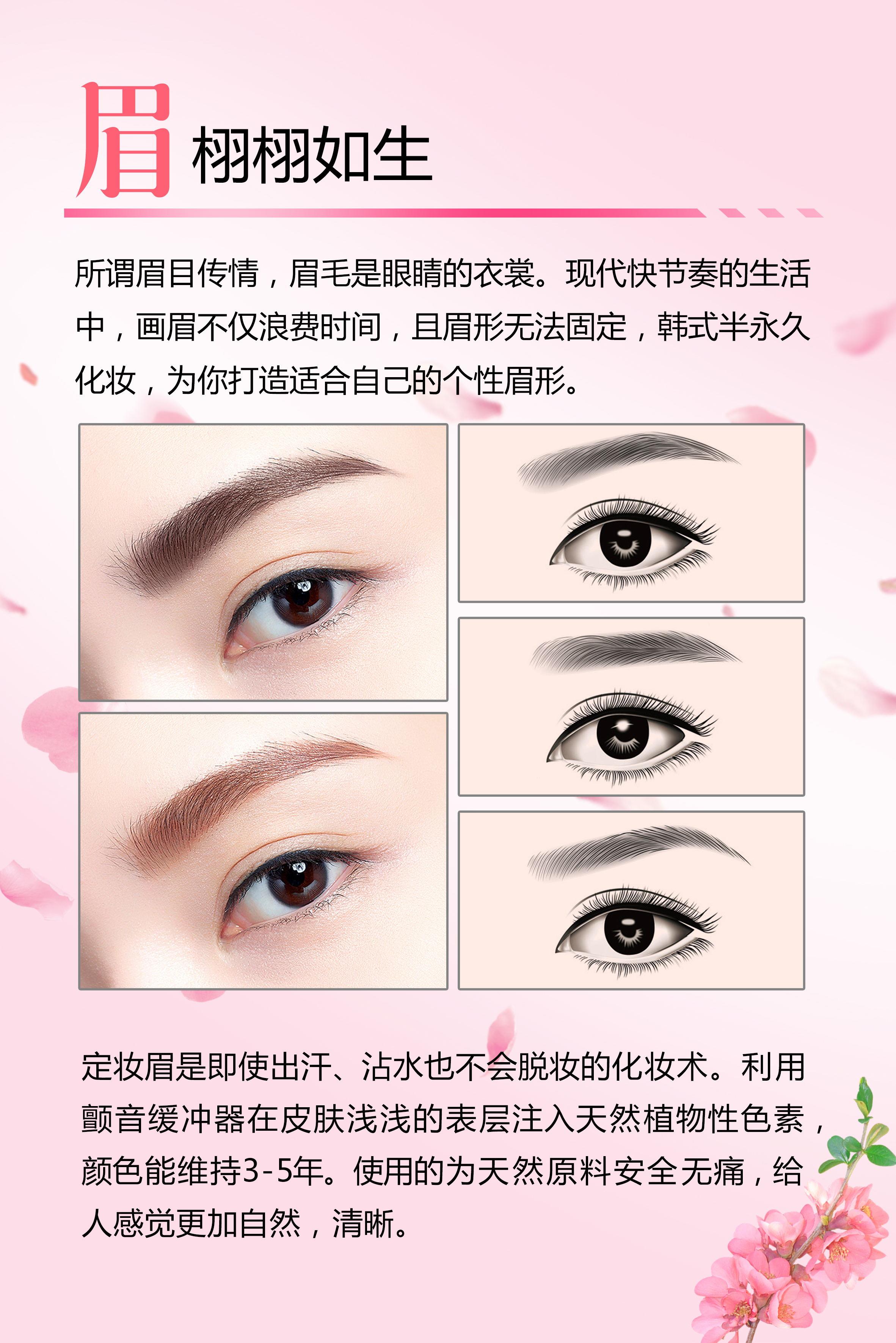 装饰品唇纹画眼广告工作室美容店纹眉店铺绣墙店图片