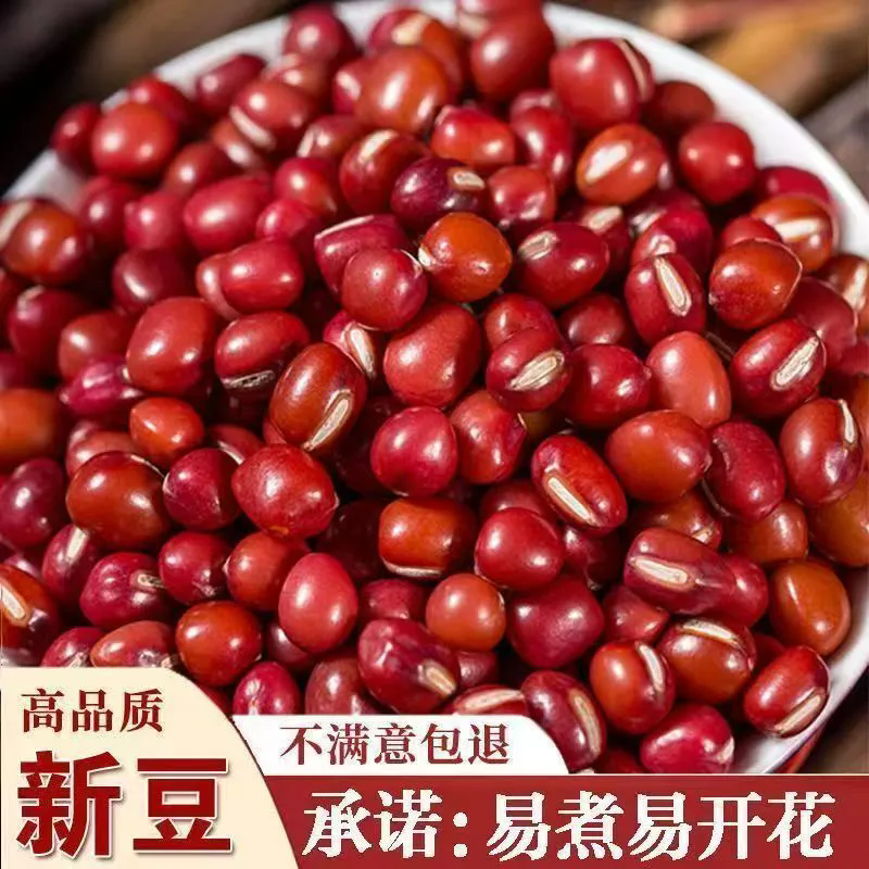 新红豆秋收中粒红豆软糯易出沙云南红小豆五谷杂粮椭圆粒熬粥商用
