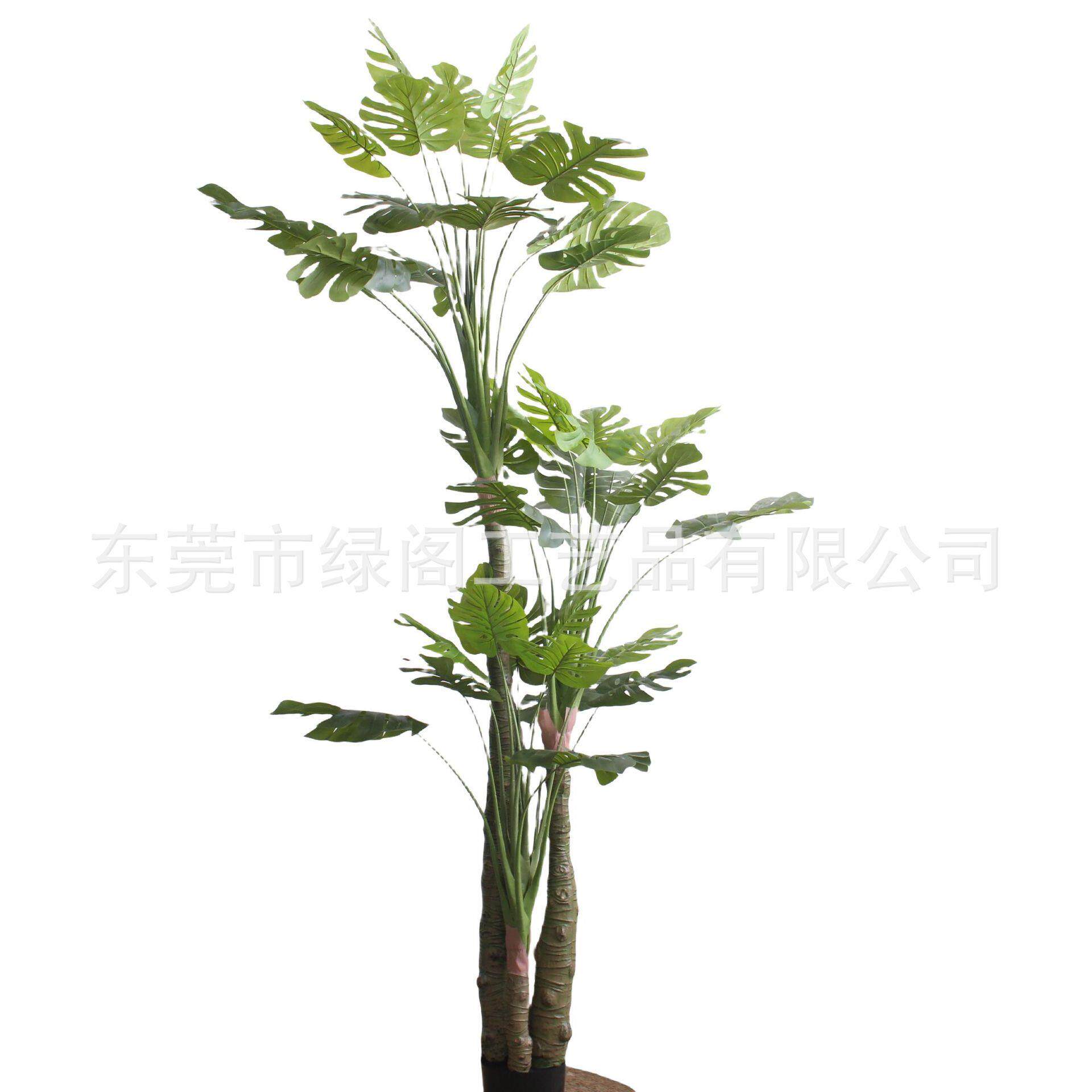 仿真粗杆龟背居家龟背假盆栽落地摆件室内假树客厅装饰人造绿植物