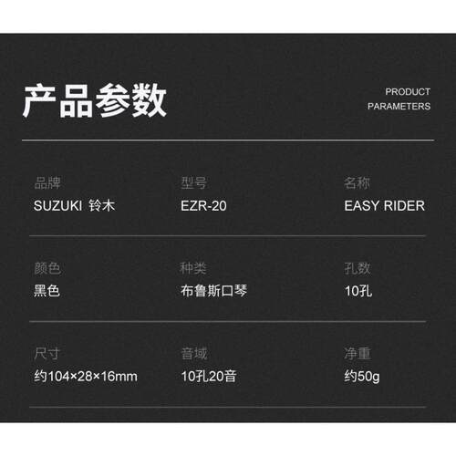SUZUKI铃木口琴10孔布鲁斯入门EZR-20学生初学者自学十孔蓝调