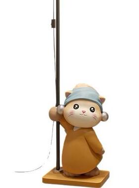 珍珠猫衣帽架儿童房卧室奶油风玄关客厅挂衣架手工创意摆件