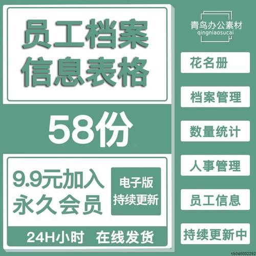 员工信息登记分析表人事行政档案统计管理excel表格生日花名册
