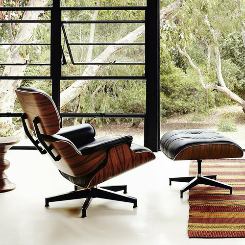 现货伊姆斯躺椅胡桃木高背