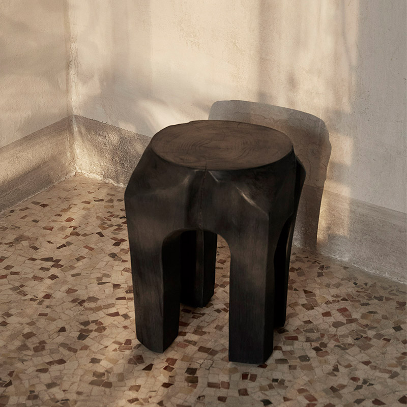 丹麦Ferm Living ROOT STOOL系列实木凳子休闲凳
