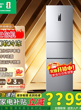 容声219升三门冰箱BCD-219WD1NY家用小型风冷无霜节能软冻三包机