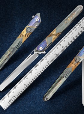 进口M390粉末钢折叠刀户外露营求生防身折刀高品质高硬度钛合金刀