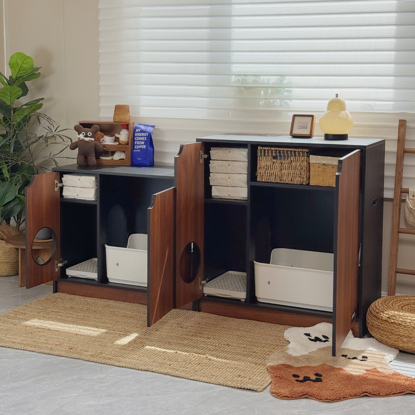 猫咪厕所柜防带砂防尿猫砂盆柜子