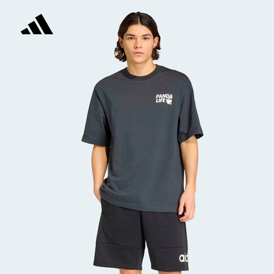 adidas阿迪达斯宽松大号半袖2026夏男熊猫主题印花短袖T恤 KB4852