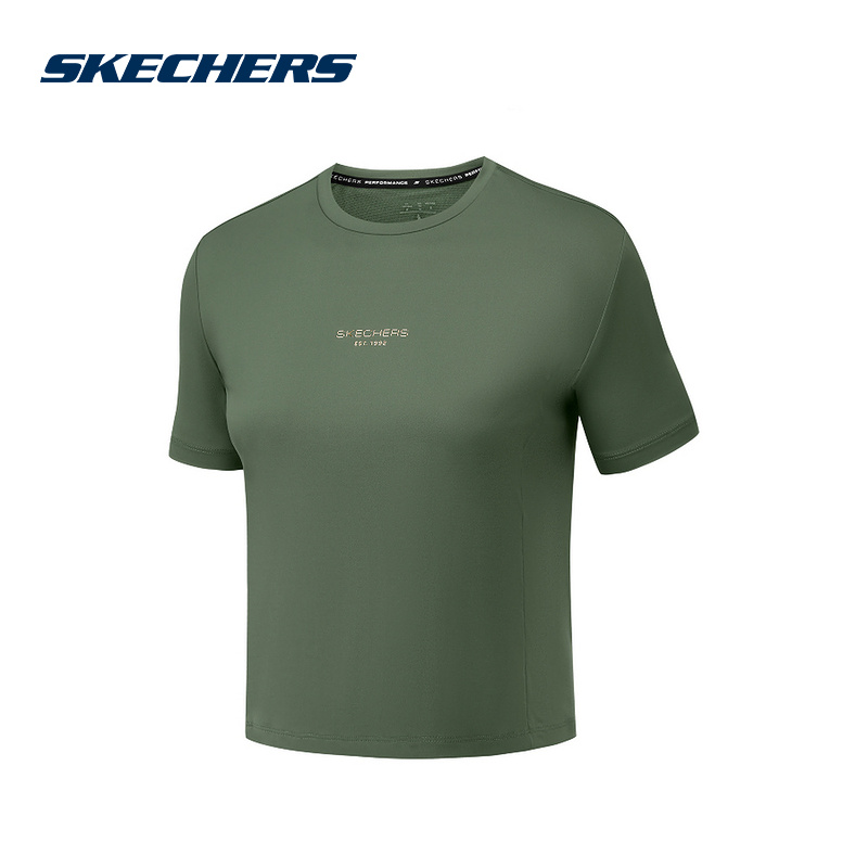 Skechers斯凯奇2025夏女士吸湿速干舒适清短袖T恤衫P225W184-031F
