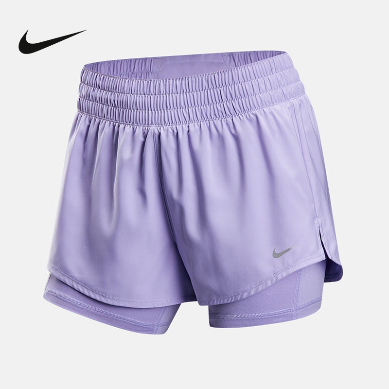 NIKE耐克短裤女子速干中腰二合一夏季新款梭织运动裤 DX6013-533