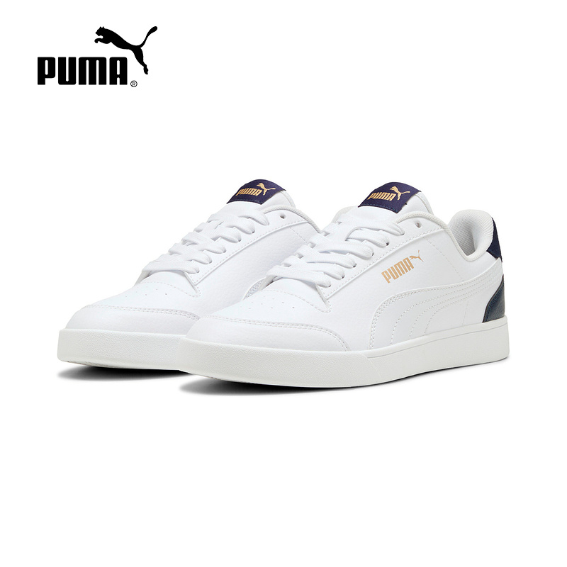 PUMA彪马SHUFFLE男女款低帮经典复古百搭透气板鞋小白鞋309668-05