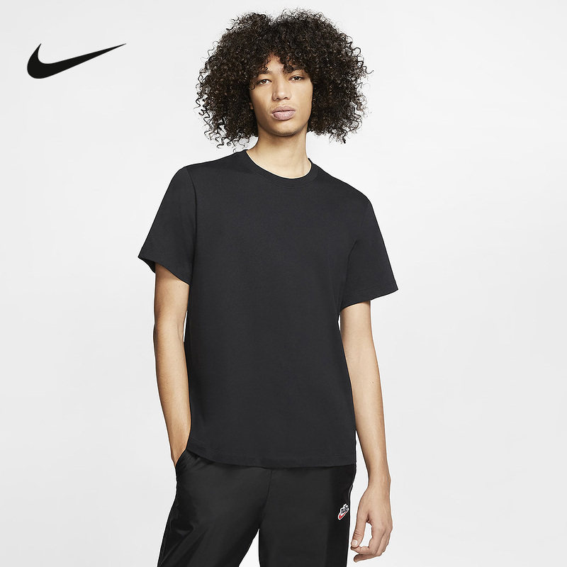 Nike耐克短袖男夏季跑步训练休闲透气圆领黑色运动T恤 CZ63