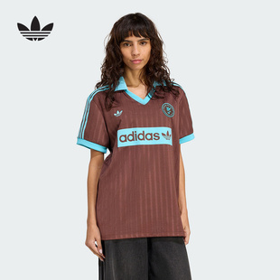 阿迪达斯马思纯同款 翻领POLO球衣JY3542 休闲复古足球风运动短袖