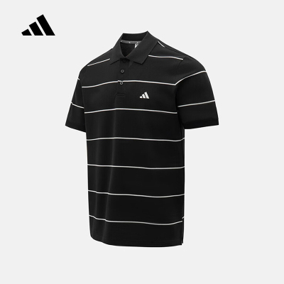 adidas阿迪达斯条纹半袖T恤2026夏男商务风短袖翻领POLO衫 KS0419
