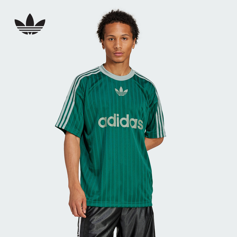 adidas阿迪达斯ADICOLOR三叶草圆领球衣2025夏男短袖T恤JP1028