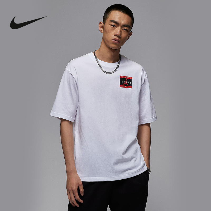 Jordan耐克男子夏季新款休闲背部印花透气短袖运动T恤IF5620-100