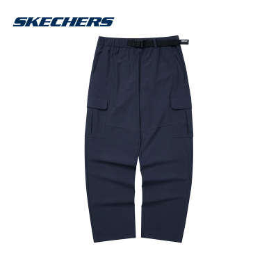 SKECHERS斯凯奇夏季男子直筒宽松运动休闲梭织长裤 L124M053-005Z