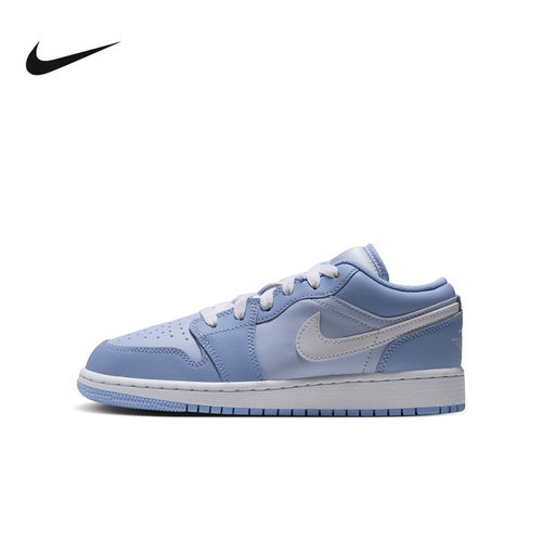 Nike耐克AJ1女鞋Air Jordan 1蓝灰色复古板鞋童篮球鞋553560-405