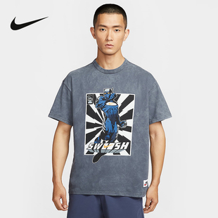 060 宽松休闲图案印花复古做旧运动T恤HJ3673 NIKE耐克短袖 男夏季