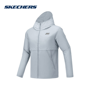 03KR 轻薄透气梭织连帽外套P225M004 Skechers斯凯奇夹克夏季 男士