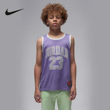 NIKE耐克童装T恤夏季JORDAN男女大童休闲运动针织背心DO1968-548