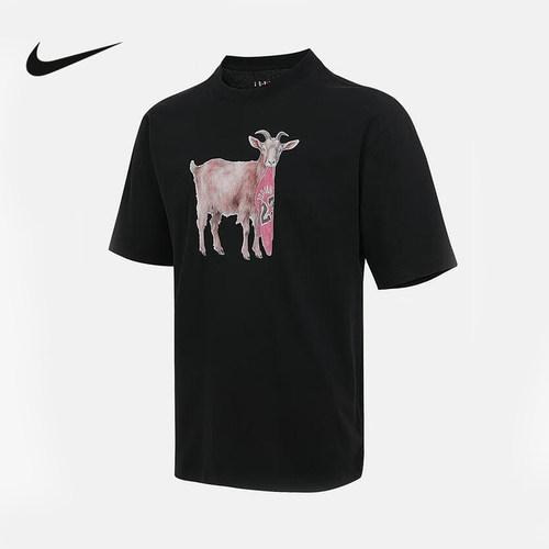 NIKE耐克短袖男夏新款Jordan山羊图案印花宽松运动T恤IF0787-010