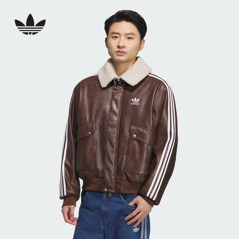 adidas阿迪达斯冬季三叶草保暖运动宽松摩登时尚男短棉服 KF