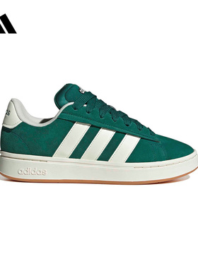 adidas阿迪达斯2026春中性绿色三条纹经典网球运动休闲板鞋JP8734