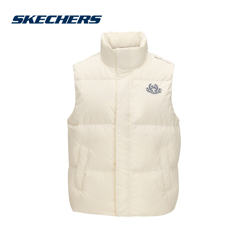 Skechers斯凯奇25秋冬男女同款保暖梭织羽绒背心L425U025/01B4