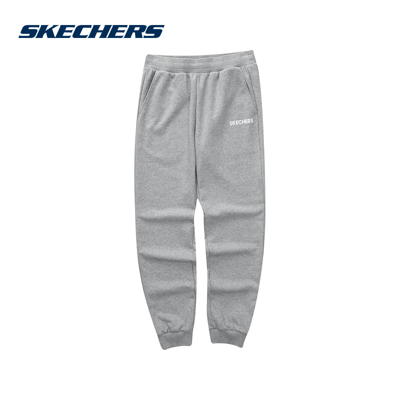 Skechers斯凯奇夏男休闲运动裤宽松束脚裤针织长裤 L323M129/004F