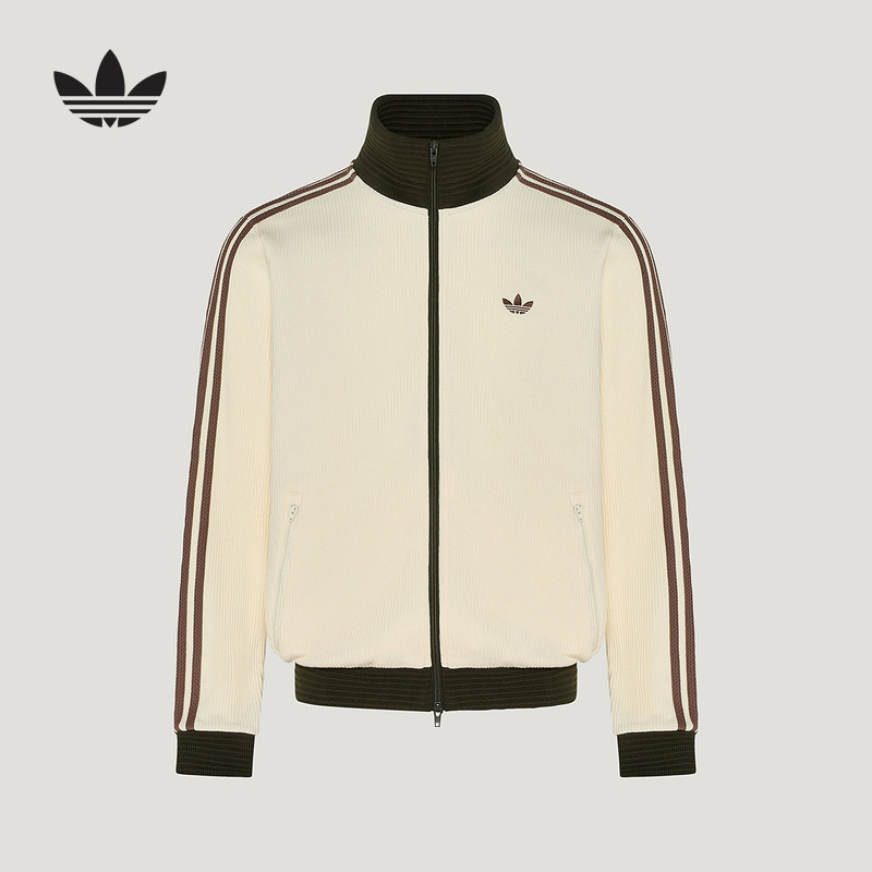 adidas阿迪达斯三叶草秋男女宽松复古风运动外套华夫格夹克LD6433图片
